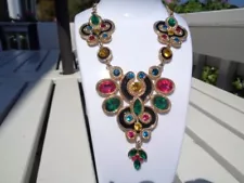 JEWELRY SALE! Only $8 each! Gorgeous Statement Necklace with Multi Color Stones!