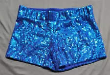 Halloween Women's Size Small-Medium Royal Blue Sequin Stretch Booty Shorts