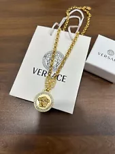 VERSACE #1 Men's Women's Gold Necklace Medusa NEW