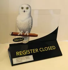 New ~ WHITE OWL CIGARS ~ Register Closed Sign Standing 2 Sided Display Plastic