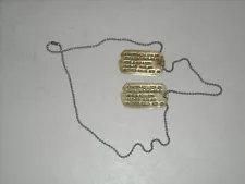 World War II US Army NEXT OF KIN Military Dog Tags Set Of 2 On Chain