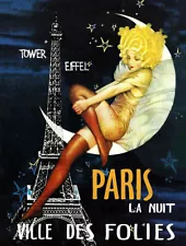 French Eiffel Tower Paris Poster Art Reproduction Metal Sign FREE SHIPPING