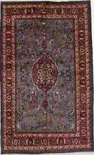 Classic Floral Design Blue Rare Color 7X11 Handmade Oriental Rug Decor Carpet