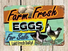 Farm Fresh Eggs For Sale country barn metal tin sign tin wall hanging