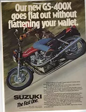 Original 1978 Suzuki GS-400X Motorcycle Magazine Ad