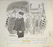 ORIGINAL ARTWORK CARTOON FOR PUNCH BY DAVID HAWKER. Theme ; FOOTBALL 4th DIV