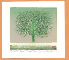 KUNIO KANEKO ANNUAL SALE Japanese Woodblock Print A LITTLE GREEN TREE