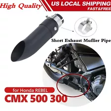 Short Exhaust Muffler Pipe For Honda Rebel CMX 300 500 CMX300 CMX500 2017-2024 (For: 2017 Honda Rebel 500)