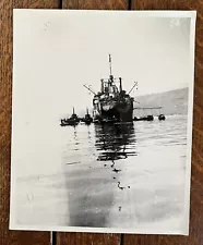 WWII US Submarine Tender With Subs Alongside 8X10