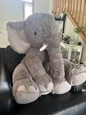 Elephant Plush Stuffed Animal Goffa Large Jumbo 36”+ Cute Gray TOY Preowned Soft