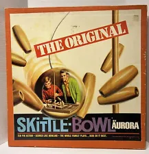 Vintage Aurora Skittle Bowl With Pins ,Bowling Ball Chain Base Original Box 5501