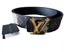 LOUIS VUITTON INKY BLUE REVERSIBLE MENS BELT M8402T SiZE 95; USA 38