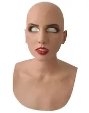 terror Halloween Latex Mask Realistic Female Woman Face For Crossdressing Girl H