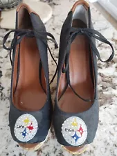 Steelers women's high heel shoes size 7, Great for fans!