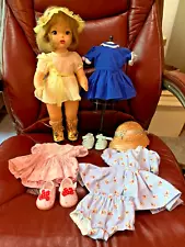 VINTAGE 16 IN. TERRI LEE DOLL WITH 3 TAGGED OUTFITS- 1 UNTAGGED