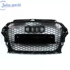 RS3 Style For 2014-2016 Audi A3 S3 8V Front Grille Grill Gloss Black Replacement