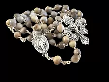 Job's Tears Seed Bead Rosary Sorrowful Mother Pectoral Crucifix miraculous medal