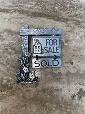 JJ Jonette House For Sale SOLD Sign Brooch Pin Real Estate Agent