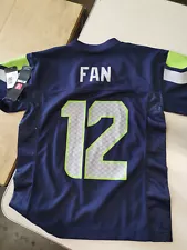 SEATTLE SEAHAWKS FAN #12 NFL STICHED SEWN ON PATCHES JERSEY - SMALL