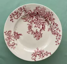 Vintage Transferware Pedestal Dish Red White Victorian Design Regent