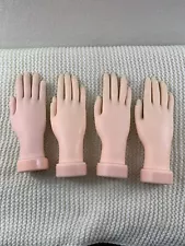 Lot Of 4 WOMENS RIGHT HAND MODEL NAILS MANICURE PRACTICE ACRYLIC