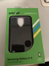 Cricket Samsung Galaxy S5 Two Toned Gel Case Black / Gray GET IT FAST