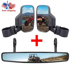 For John Deere Gator RSX XUV HPX TS Roll Cage Clamp Side Rear View Mirror Set