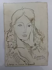 Pablo Picasso, Drawing Sketch Portrait Signed Painting Modernist