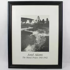 Framed Ansel Adams Mural Project 1941-1942 Streams Of Yellowstone 31.25 x 25.25