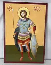 Jesus Christ with Shield Full Body Greek Byzantine Orthodox handmade icon