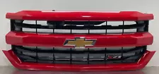 2017 Chevy Silverado 1500 Z71 Grille Panel Red Hot G7C *CRACKED* 962772104 16 19 (For: 2017 Silverado 1500)