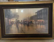 L/E Print Art G Harvey On the Streets of New Orleans 35x24 Framed 657/1000