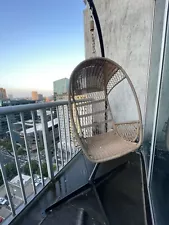 Hanging Rattan Chair with a Stand