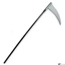 Scythe Grim Reaper Halloween Costume Sickle Farm Tool Prop, Black Grey, 50" L