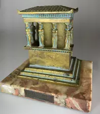 Very Rare Vintage Porch Of The Erechtheion Souvenir Metal Building