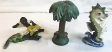 CAST IRON BOTTLE OPENERS ONE IS A PALM TREE, SEAHORSE, MAN ON ALLIGATOR~CHOICE!!