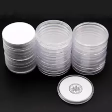 20 Pcs Clear Plastic Coin Capsules 5 Size with Adjustable Morgan Silver Dollar