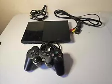 PS2 Slim Sony Playstation 2 Console Black Controller Bundle SCPH- 90001 - READ