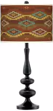 Southwest Sienna Giclee Paley Black Table Lamp