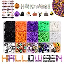 Halloween Beads for Bracelets Polymer Clay Beads Charms Jewelry Making for Gifts