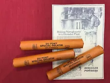 set of 3 Dupont inert dynamite sticks with nitroglycerin ad for mining display