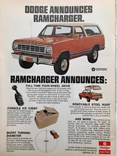 1974 Vintage Dodge Ramcharger SUV 4x4 original color ad D056