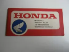 Vintage 60's HONDA Model SL350 Warranty/Maintenance Schedule Manual BIS