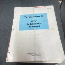 Williams TERMINATOR 2 WPC SCHEMATIC Pinball Machine Manual - good used original