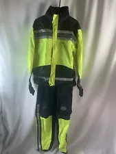 Harley Davidson Rain Gear Yellow UNISEX Suit Jacket Pants Rain Gear Size Large