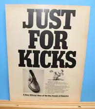 1968 Print Sales AD Advertisement Art BSA Boy Scouts "Just for Kicks" Shoes