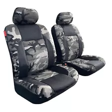 For Subaru Baja Car Front Seat Covers Black Gray Camo Canvas 2PCS