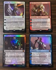 (4) 2014 Oversized Magic The Gathering Foil Cards MTG Planeswalker TCG CCG