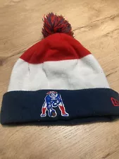 Patriots New Era Beanie Pom Pom Winter Hat Red White And Blue FOR SALE