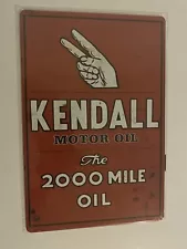 Kendall Motor Oil Sign - Vintage Style - Metal - Gas & Oil - The 2000 Mile Oil